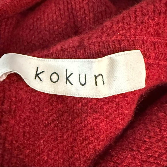 Kokun 100% cashmere burgundy hoodie sweater - Picture 4 of 10